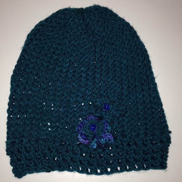Turquoise Beanie with Scarf - Picture 1 of 2
